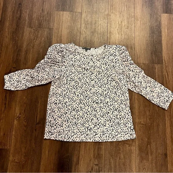 Adrianna Papell Women’s 3/4 Flutter Ruffled Sleeve Top Pink Floral Medium Blouse - Picture 8 of 8